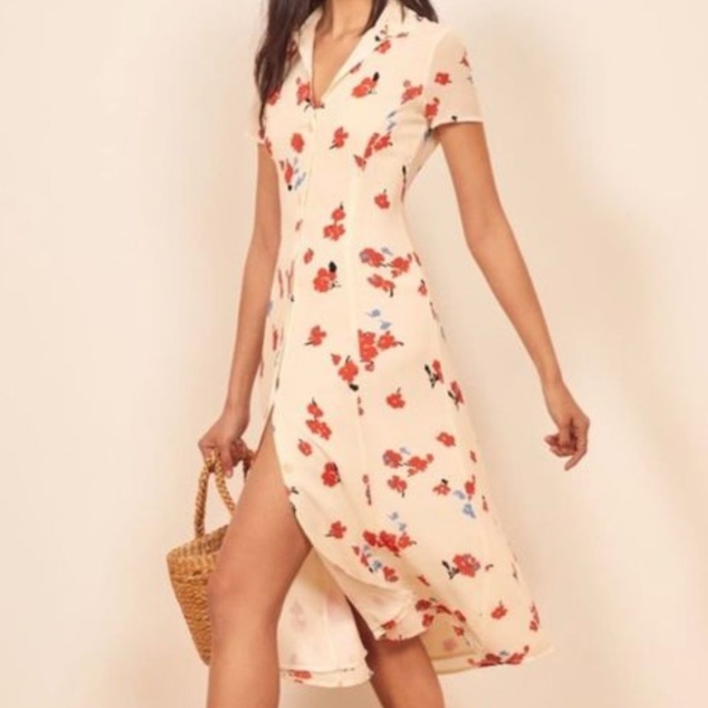 REFORMATION 🔴Sheila floral-print georgette dress